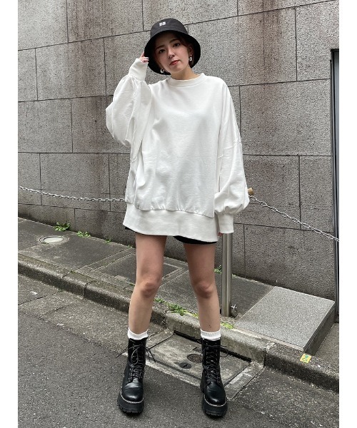 ENVYM（アンビー）の「ＢＩＧ Ｅｌｏｇｏ ＰＯ（Tシャツ/カットソー・レディース・ホワイト/ブラック/ブルー・FREE）」の13枚目の写真