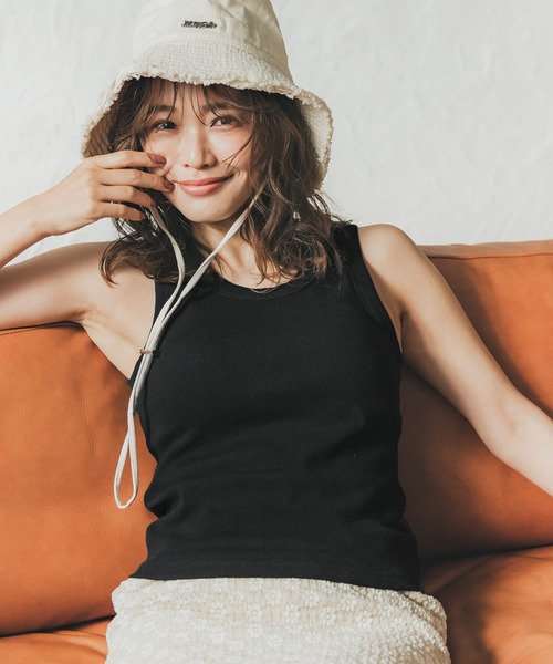 diante カップ付き トップス セール】＼新色追加／カップ付アメスリタンクトップ[外で着