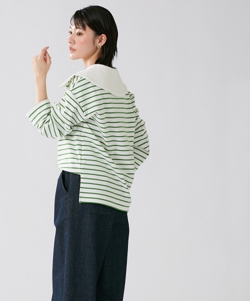 Le temps riche(ルタンリッシュ)の「セーラーカラーボーダープルオーバー <Le temps riche>(Tシャツ/カットソー・レディース・グリーン/ネイビー・L/M/LL)」の3枚目の写真