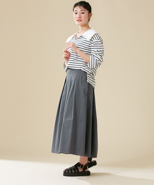 Le temps riche(ルタンリッシュ)の「セーラーカラーボーダープルオーバー <Le temps riche>(Tシャツ/カットソー・レディース・グリーン/ネイビー・L/M/LL)」の9枚目の写真