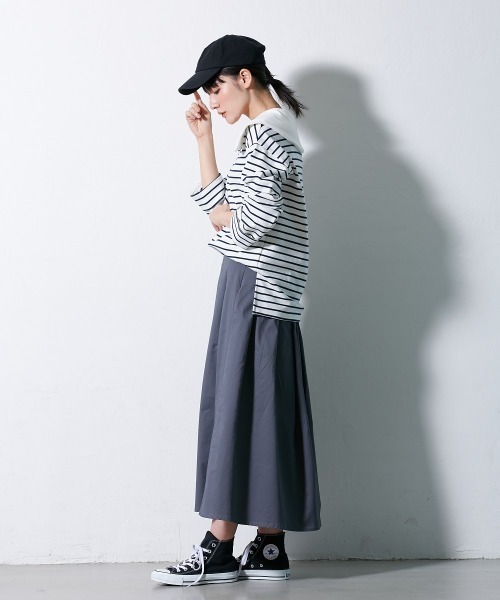 Le temps riche(ルタンリッシュ)の「セーラーカラーボーダープルオーバー <Le temps riche>(Tシャツ/カットソー・レディース・グリーン/ネイビー・L/M/LL)」の13枚目の写真