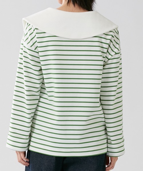 Le temps riche(ルタンリッシュ)の「セーラーカラーボーダープルオーバー <Le temps riche>(Tシャツ/カットソー・レディース・グリーン/ネイビー・L/M/LL)」の17枚目の写真