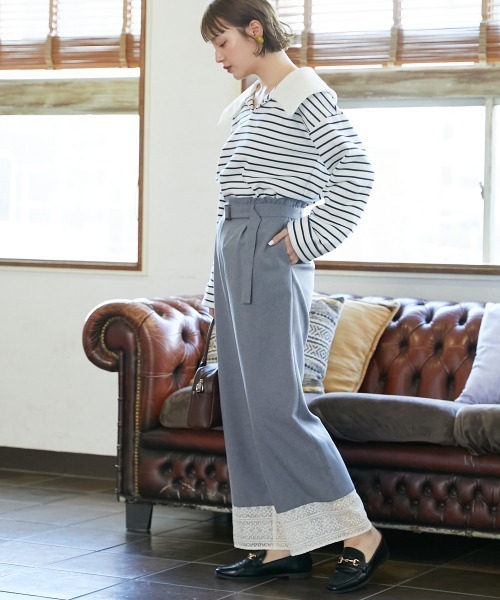 Le temps riche(ルタンリッシュ)の「セーラーカラーボーダープルオーバー <Le temps riche>(Tシャツ/カットソー・レディース・グリーン/ネイビー・L/M/LL)」の6枚目の写真