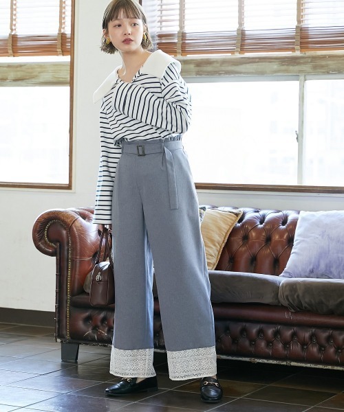 Le temps riche(ルタンリッシュ)の「セーラーカラーボーダープルオーバー <Le temps riche>(Tシャツ/カットソー・レディース・グリーン/ネイビー・L/M/LL)」の5枚目の写真