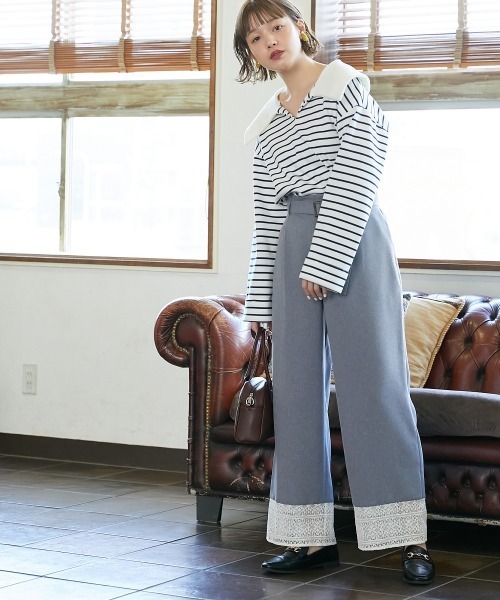 Le temps riche(ルタンリッシュ)の「セーラーカラーボーダープルオーバー <Le temps riche>(Tシャツ/カットソー・レディース・グリーン/ネイビー・L/M/LL)」の7枚目の写真