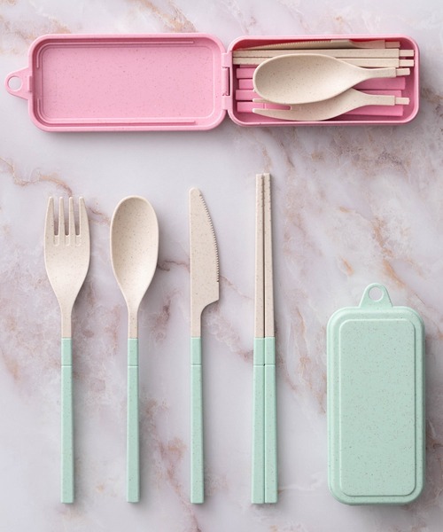 Jubilee（ジュビリー）の「アウトドア ポータブル 折りたたみ 麦わらカトラリー 2色セット（カトラリー・レディース・その他1/その他2・FREE）」の2枚目の写真