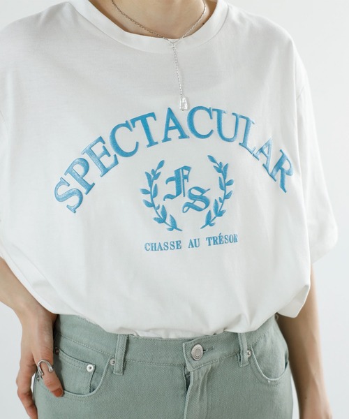 GeeRA(ジーラ)の「ラメロゴプリントTシャツ(Tシャツ/カットソー・レディース・チャコール/ホワイト・MEDIUM/LARGE/SMALL)」の6枚目の写真