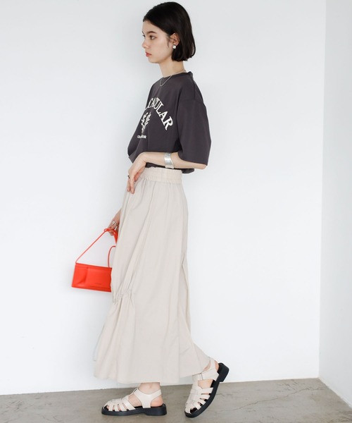 GeeRA(ジーラ)の「ラメロゴプリントTシャツ(Tシャツ/カットソー・レディース・チャコール/ホワイト・MEDIUM/LARGE/SMALL)」の13枚目の写真