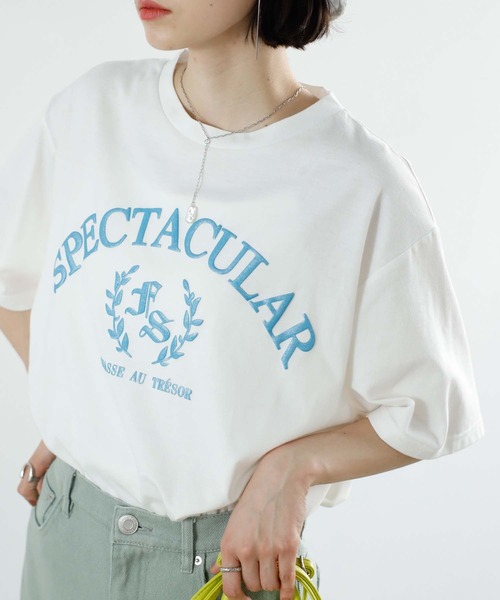 GeeRA(ジーラ)の「ラメロゴプリントTシャツ(Tシャツ/カットソー・レディース・チャコール/ホワイト・MEDIUM/LARGE/SMALL)」の18枚目の写真