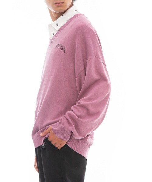 RVCA(ルーカ)の「RVCA メンズ ARCH RVCA V-KNIT セーター【2023年春夏モデル】/ルーカVネックニット(ニット/セーター・メンズ・ブラック/グレー/パープル系その他・SMALL/MEDIUM/LARGE)」の5枚目の写真