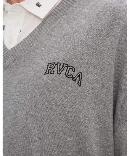 RVCA(ルーカ)の「RVCA メンズ ARCH RVCA V-KNIT セーター【2023年春夏モデル】/ルーカVネックニット(ニット/セーター・メンズ・ブラック/グレー/パープル系その他・SMALL/MEDIUM/LARGE)」の8枚目の写真