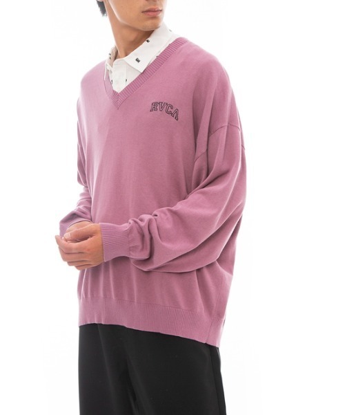 RVCA(ルーカ)の「RVCA メンズ ARCH RVCA V-KNIT セーター【2023年春夏モデル】/ルーカVネックニット(ニット/セーター・メンズ・ブラック/グレー/パープル系その他・SMALL/MEDIUM/LARGE)」の15枚目の写真