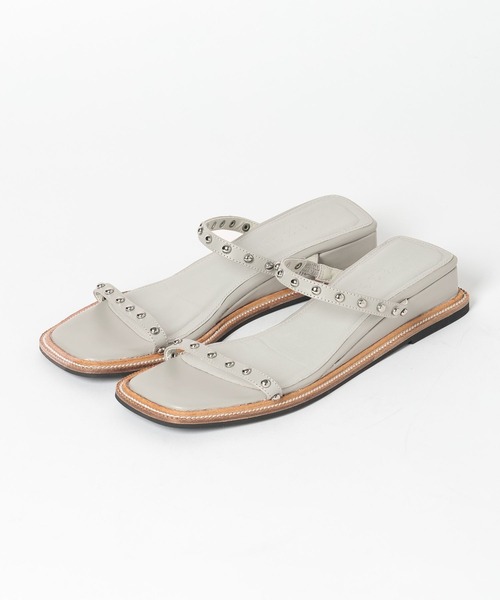 Mazell（マゼル）の「Mazell / スタッズローウェッジサンダル（サンダル・レディース・キナリ/ブラック/ベージュ/ミント・35/36/37/38/39）」の9枚目の写真