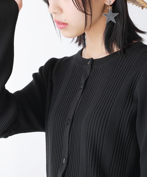 n'OrLABEL（ノアールレーベル）の「『袖2wayリブニットカーディガン』（カーディガン/ボレロ・レディース・ブラック/グレイッシュブルー・1/2）」の12枚目の写真