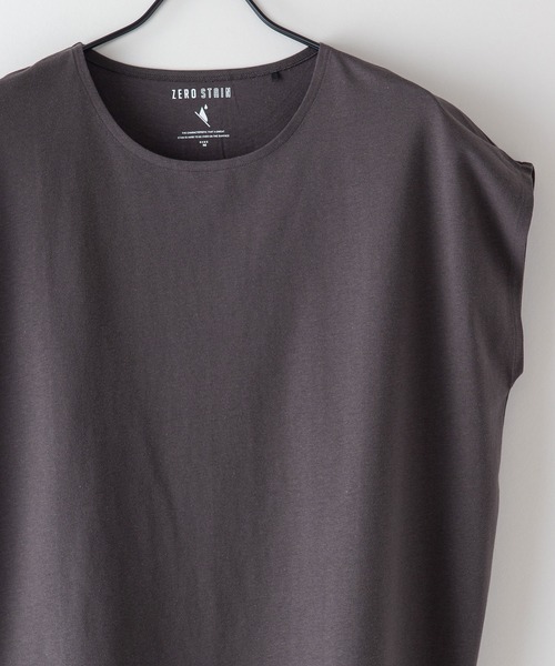 JEANS MATE（ジーンズメイト）の「汗染みの目立ちにくいTシャツ ZEROSTAIN ゼロステイン　撥水性　UVカット フレンチスリーブ ラウンドヘムTシャツ（Tシャツ/カットソー・レディース・ホワイト/チャコールグレー/ブラック/ダークブルー/ピンク系その他/ダークベージュ/グレー/イエロー/ミント・MEDIUM/LARGE）」の18枚目の写真