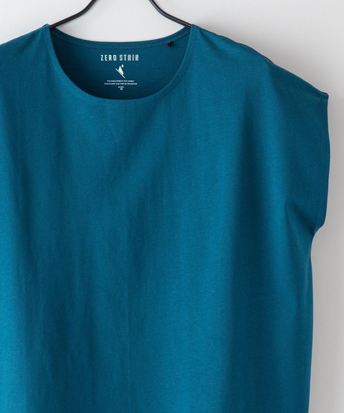 JEANS MATE（ジーンズメイト）の「汗染みの目立ちにくいTシャツ ZEROSTAIN ゼロステイン　撥水性　UVカット フレンチスリーブ ラウンドヘムTシャツ（Tシャツ/カットソー・レディース・ホワイト/チャコールグレー/ブラック/ダークブルー/ピンク系その他/ダークベージュ/グレー/イエロー/ミント・MEDIUM/LARGE）」の14枚目の写真