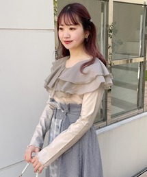 【スタッフ考案】シアーフリル襟トップス