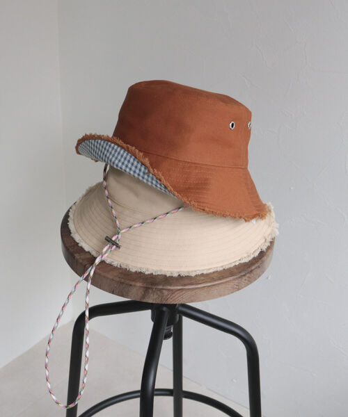 Casselini（キャセリーニ）の「【CASSELINI/キャセリーニ】リバーシブルバケットハット（ハット・レディース・ブラック/キャメル/アイボリー・FREE）」の8枚目の写真