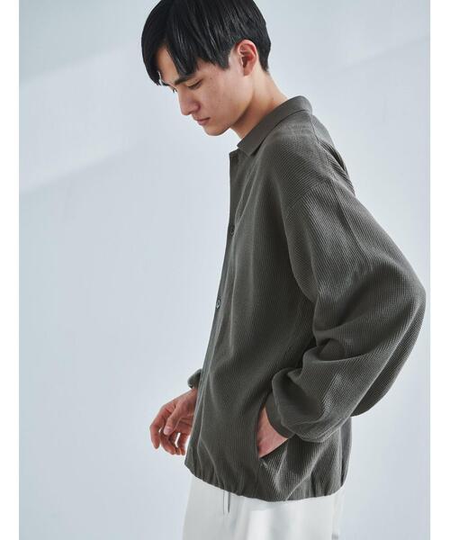 green label relaxing（グリーンレーベルリラクシング）の「Morley サーマル ポロ カーディガン（カーディガン/ボレロ・メンズ・ダークグレー/ナチュラル・S/L/XL/M）」の6枚目の写真