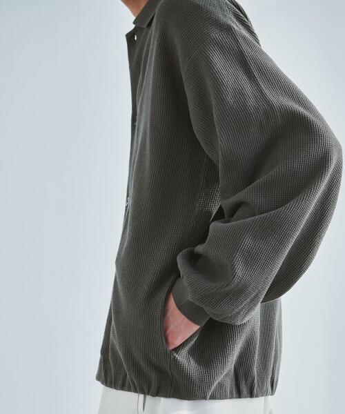 green label relaxing（グリーンレーベルリラクシング）の「Morley サーマル ポロ カーディガン（カーディガン/ボレロ・メンズ・ダークグレー/ナチュラル・S/L/XL/M）」の7枚目の写真