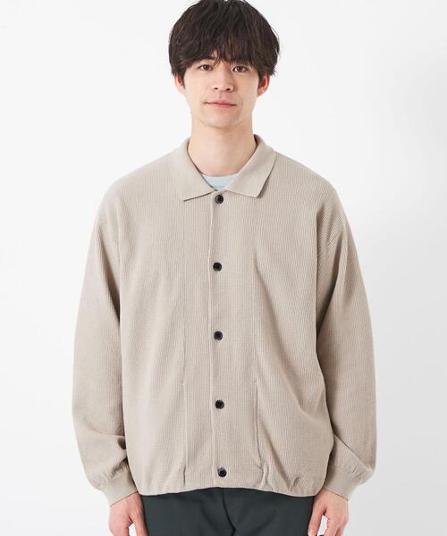 green label relaxing（グリーンレーベルリラクシング）の「Morley サーマル ポロ カーディガン（カーディガン/ボレロ・メンズ・ダークグレー/ナチュラル・S/L/XL/M）」の8枚目の写真