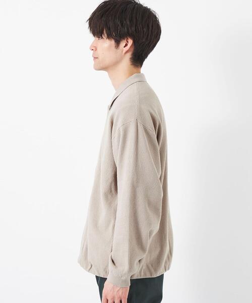 green label relaxing（グリーンレーベルリラクシング）の「Morley サーマル ポロ カーディガン（カーディガン/ボレロ・メンズ・ダークグレー/ナチュラル・S/L/XL/M）」の9枚目の写真