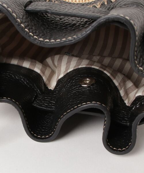 ROBERTA GANDOLFI（ロベルタガンドルフィ）の「【ROBERTA GANDOLEI/ロベルタ ガンドルフィー】レザーコンビショルダーカゴバッグ（ショルダーバッグ・レディース・グリーン/ブラック・FREE）」の4枚目の写真