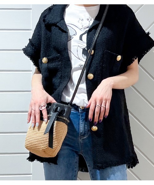 ROBERTA GANDOLFI（ロベルタガンドルフィ）の「【ROBERTA GANDOLEI/ロベルタ ガンドルフィー】レザーコンビショルダーカゴバッグ（ショルダーバッグ・レディース・グリーン/ブラック・FREE）」の10枚目の写真