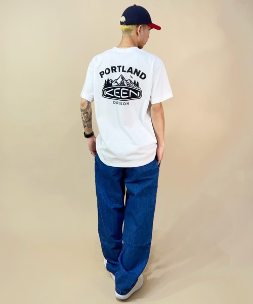 KEEN（キーン）の「【ムラサキスポーツ別注】KEEN/キーン Tシャツ/カットソー/半袖 アウトドア/キャンプ/フェス 1028365/1028366/1028367/1028368（Tシャツ/カットソー・メンズ・ホワイト/ブラック/グリーン/ベージュ・S/M/L/XL）」の11枚目の写真