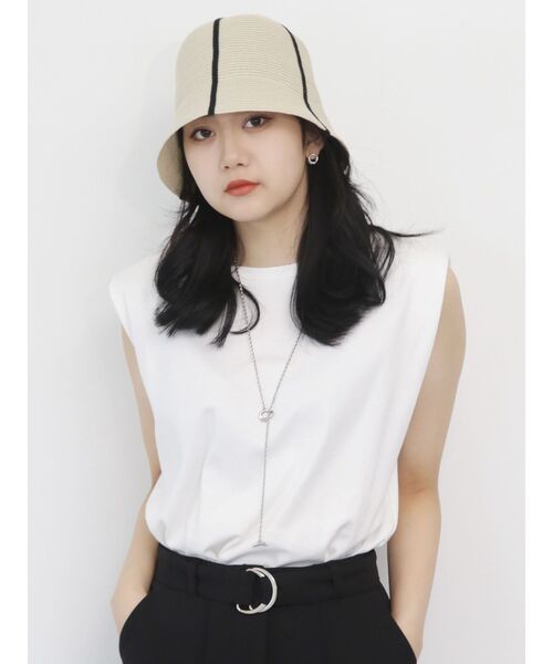 MURUA（ムルーア）の「ベーシックタンクトップ（Tシャツ/カットソー・レディース・ホワイト/ダークグレー/イエロー/ブルー・FREE）」の19枚目の写真