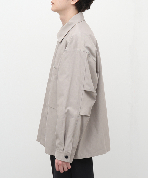STILL BY HAND(スティルバイハンド)の「【STILL BY HAND / スティルバイハンド】 オーバーシャツ BL03231(シャツ/ブラウス・メンズ・ブラック/ベージュ・46/48)」の7枚目の写真