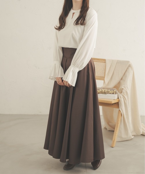 Ambre Neige(アンブルネージュ)の「2WAY袖プリーツブラウス/【WEB/EC限定商品】(シャツ/ブラウス・レディース・オフホワイト/ダークブラウン・FREE)」の11枚目の写真