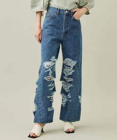 BELPER/ベルパー】《STUDIOUS別注》TWISTED DENIM PANTS/ダメージ