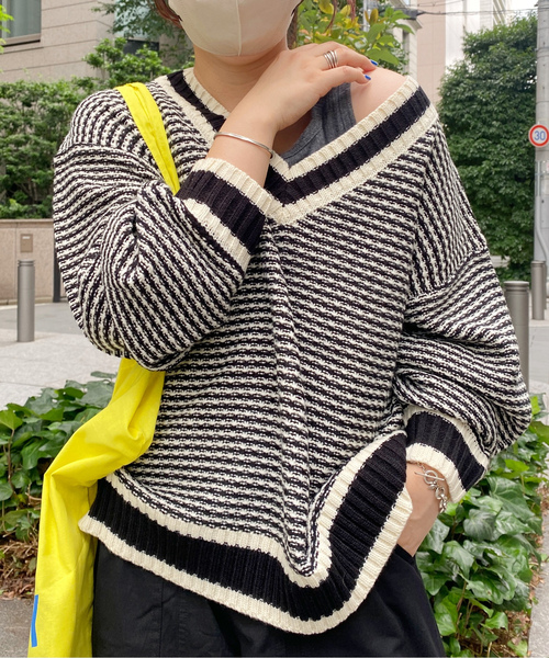 CPCM（シーピーシーエム）の「Vネックニット（ニット/セーター・レディース・レッド・FREE）」の5枚目の写真