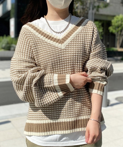 CPCM（シーピーシーエム）の「Vネックニット（ニット/セーター・レディース・レッド・FREE）」の9枚目の写真