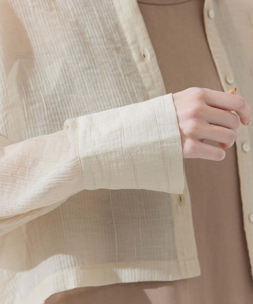 CEDNIE(セドニー)の「ソフトシアーシャツ(シャツ/ブラウス・レディース・ホワイト/ベージュ・M)」の20枚目の写真