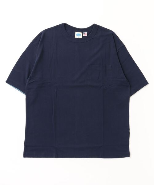 ARCADE(アーケード)の「コットンUSA 2WAY ロールアップ スリーブカラー切替 ビッグシルエット 5分袖Tシャツ(Tシャツ/カットソー・メンズ・ネイビー/グリーン/チャコール/ホワイト/ブルー/ブラック・L/LL/M)」の22枚目の写真