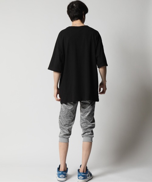 ARCADE(アーケード)の「コットンUSA 2WAY ロールアップ スリーブカラー切替 ビッグシルエット 5分袖Tシャツ(Tシャツ/カットソー・メンズ・ネイビー/グリーン/チャコール/ホワイト/ブルー/ブラック・L/LL/M)」の9枚目の写真
