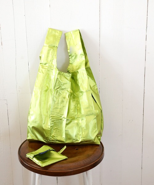 BAGGU(バグー)の「【BAGGU(バグゥ)】メタリックBABY 23SS(日本限定)(エコバッグ/サブバッグ・レディース・イエロー/シルバーグレー/その他1/その他2/セージグリーン/ライトブルー/ピンク/ライトピンク・0)」の3枚目の写真