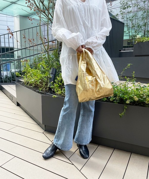 BAGGU(バグー)の「【BAGGU(バグゥ)】メタリックBABY 23SS(日本限定)(エコバッグ/サブバッグ・レディース・イエロー/シルバーグレー/その他1/その他2/セージグリーン/ライトブルー/ピンク/ライトピンク・0)」の12枚目の写真