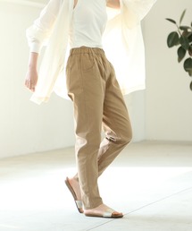 ウエストゴムテーパードツイルパンツ