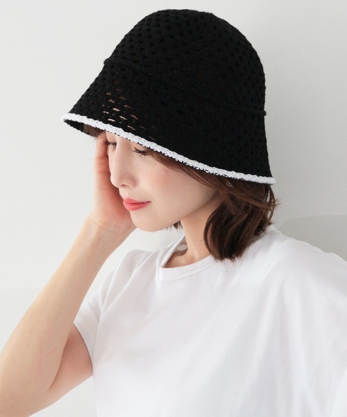 AMBIENT（アンビエント）の「ｱｲﾚｯﾄﾊﾞｲｶﾗｰﾗｲﾝﾊﾞｹｯﾄﾊｯﾄ（ハット・レディース・ホワイト/ブラック・FREE）」の6枚目の写真