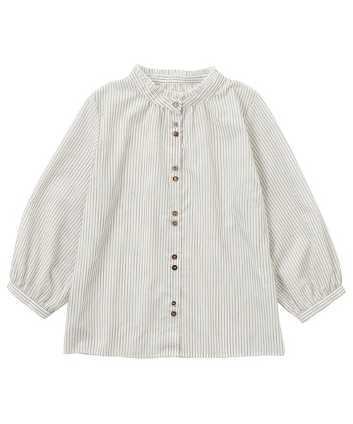 Viola e Viola(ヴィオラエヴィオラ)の「フリル衿多ボタンデザインブラウス(シャツ/ブラウス・レディース・ブラック系その他/ブルー系その他/グリーン系その他・LL/L/3L/M)」の7枚目の写真