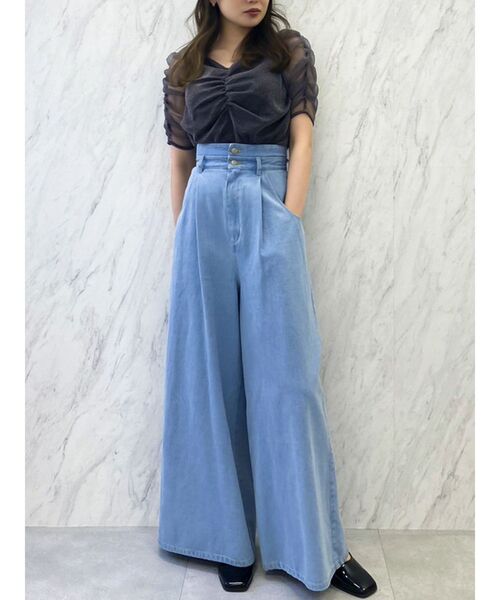 dazzlin(ダズリン)の「ギャザーチュールラメブラウス(シャツ/ブラウス・レディース・ブラック/グレー/ピンク・FREE)」の10枚目の写真