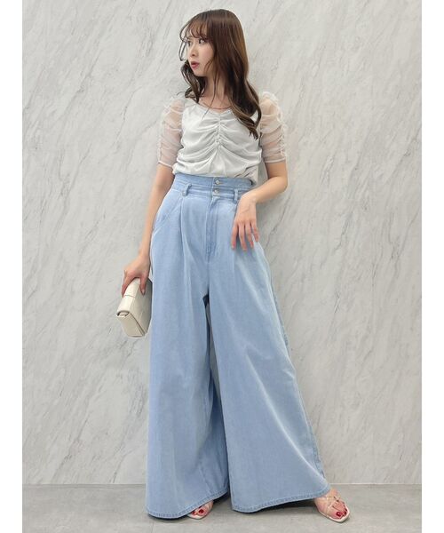 dazzlin(ダズリン)の「ギャザーチュールラメブラウス(シャツ/ブラウス・レディース・ブラック/グレー/ピンク・FREE)」の21枚目の写真