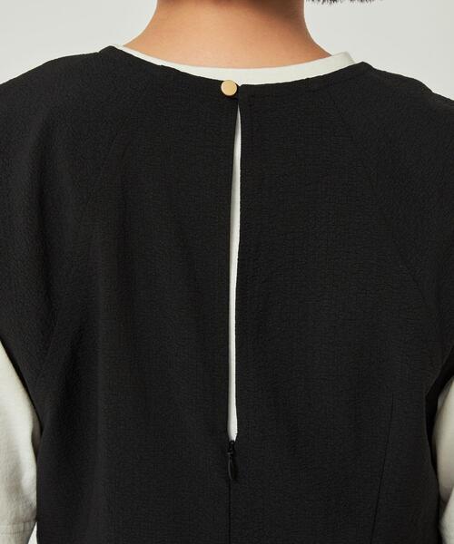 ジャカードIラインノースリーブワンピース