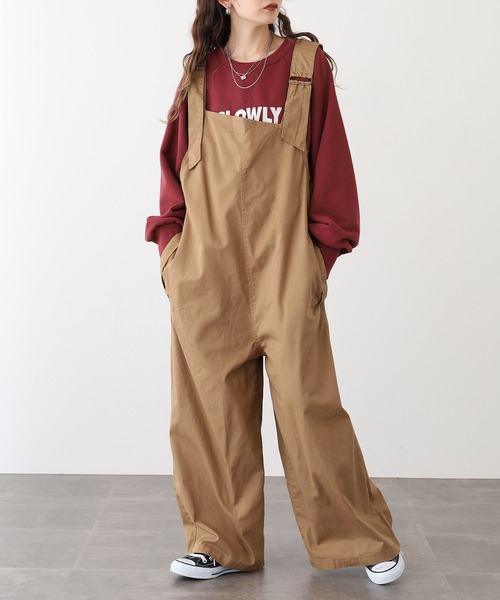 atONE アシメサスペンダーサロペットパンツ