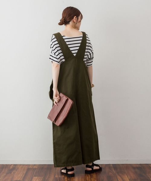 atONE(アットワン)の「atONE アシメサスペンダーサロペットパンツ(サロペット/オーバーオール・レディース・ブラック/ベージュ/カーキ・M-L/4L~5L/LL~3L)」の7枚目の写真