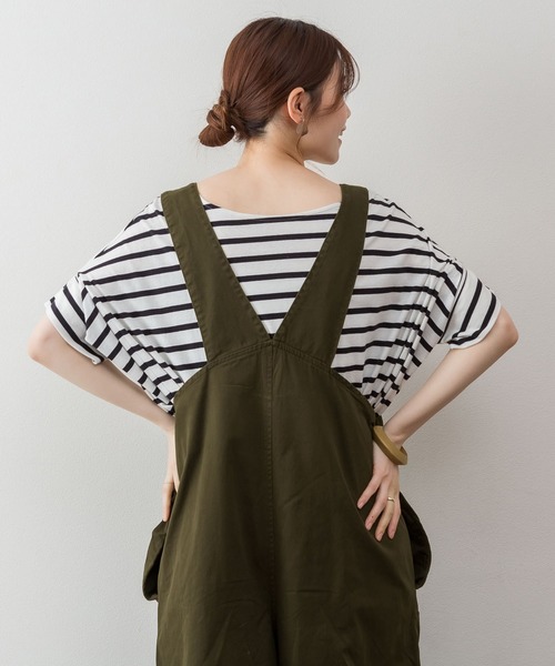 atONE(アットワン)の「atONE アシメサスペンダーサロペットパンツ(サロペット/オーバーオール・レディース・ブラック/ベージュ/カーキ・M-L/4L~5L/LL~3L)」の15枚目の写真