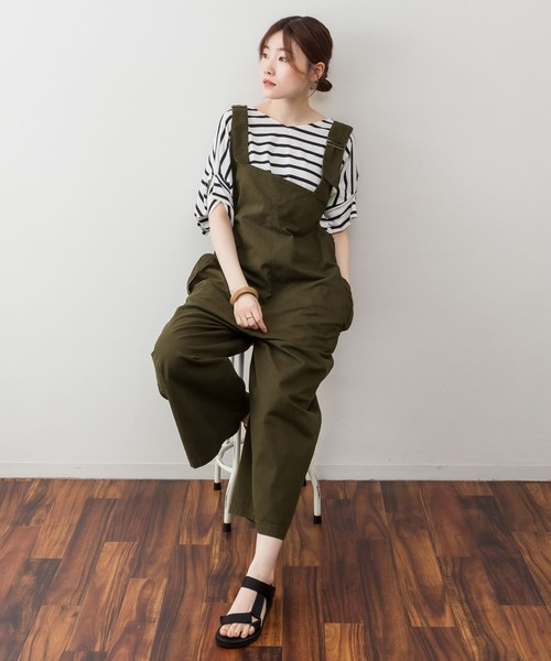 atONE(アットワン)の「atONE アシメサスペンダーサロペットパンツ(サロペット/オーバーオール・レディース・ブラック/ベージュ/カーキ・M-L/4L~5L/LL~3L)」の17枚目の写真